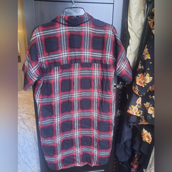 Madewell Plaid/Flannel T-Shirt Dress or Tunic (w/pockets!!) - Picture 4 of 5